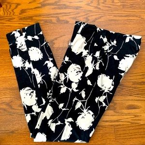 Boden black and cream floral pants